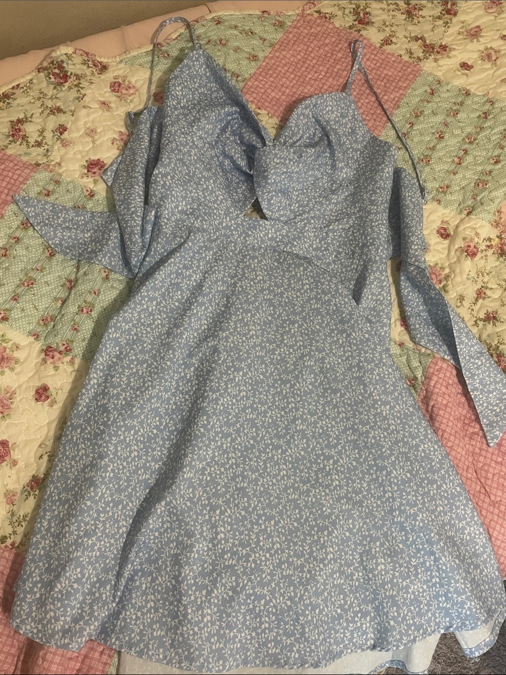 Blue Dotted Summer Dress